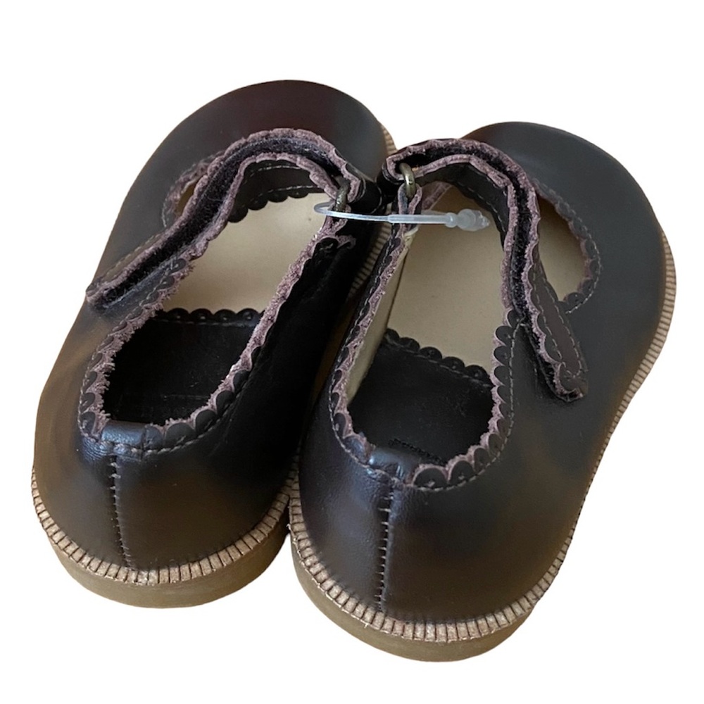 Janie and Jack Girl Mary Jane Brown Leather Shoes Size 5 - Brand New Tags - Picture 2 of 3